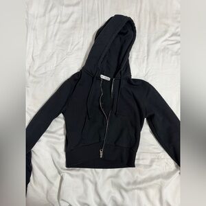 Bershka Black Zip-Up Hoodie